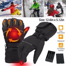 Heating Warm Gloves Battery Powered Heated Waterproof Gloves Unisex Electric Heated Gloves For Outdoor Sports Cycling Riding Skiing Skating Hikin