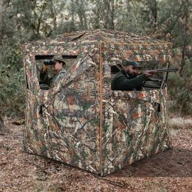 5-IN-1 Detachable Hunting Blind for 2-3 People with Skylight (Color: Camouflage)